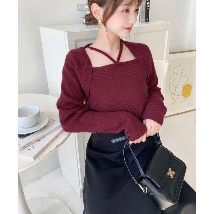 ホルターボレロ風ニットプルオーバー | moment+ | 詳細画像48 