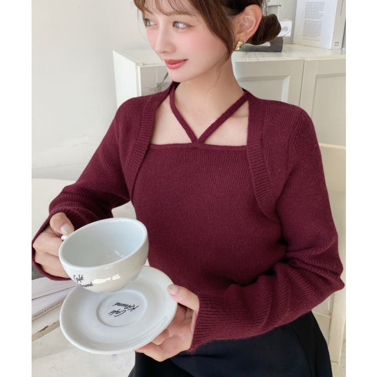 ホルターボレロ風ニットプルオーバー | moment+ | 詳細画像49 