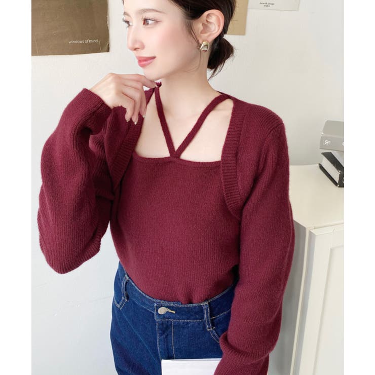 ホルターボレロ風ニットプルオーバー | moment+ | 詳細画像50 