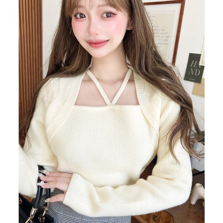 ホルターボレロ風ニットプルオーバー | moment+ | 詳細画像7 