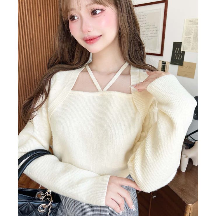 ホルターボレロ風ニットプルオーバー | moment+ | 詳細画像8 