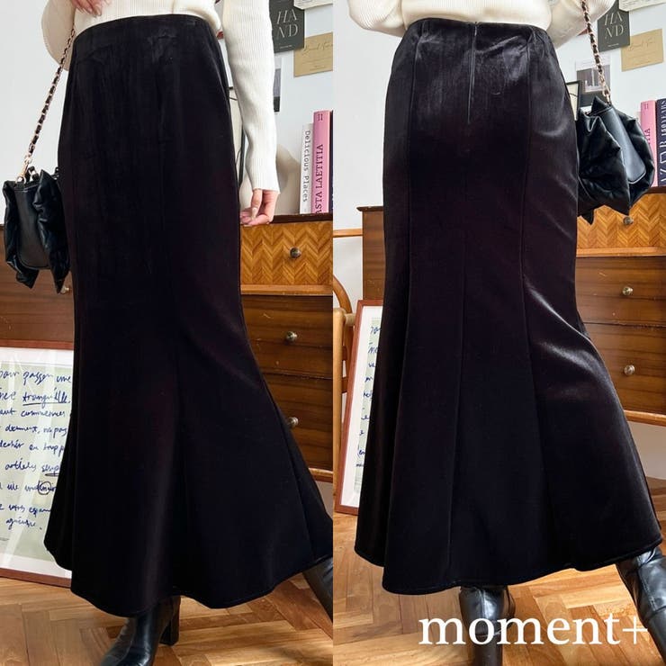 マーメイドフレアベロアスカート | moment+ | 詳細画像1 