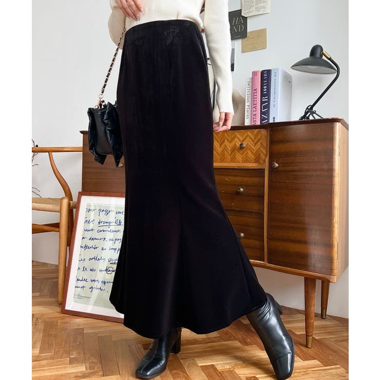 マーメイドフレアベロアスカート | moment+ | 詳細画像2 