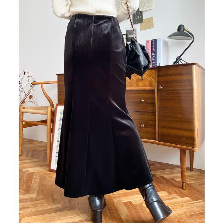 マーメイドフレアベロアスカート | moment+ | 詳細画像3 