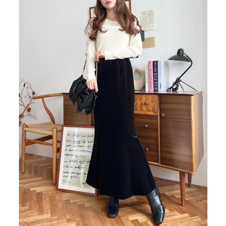 マーメイドフレアベロアスカート | moment+ | 詳細画像6 