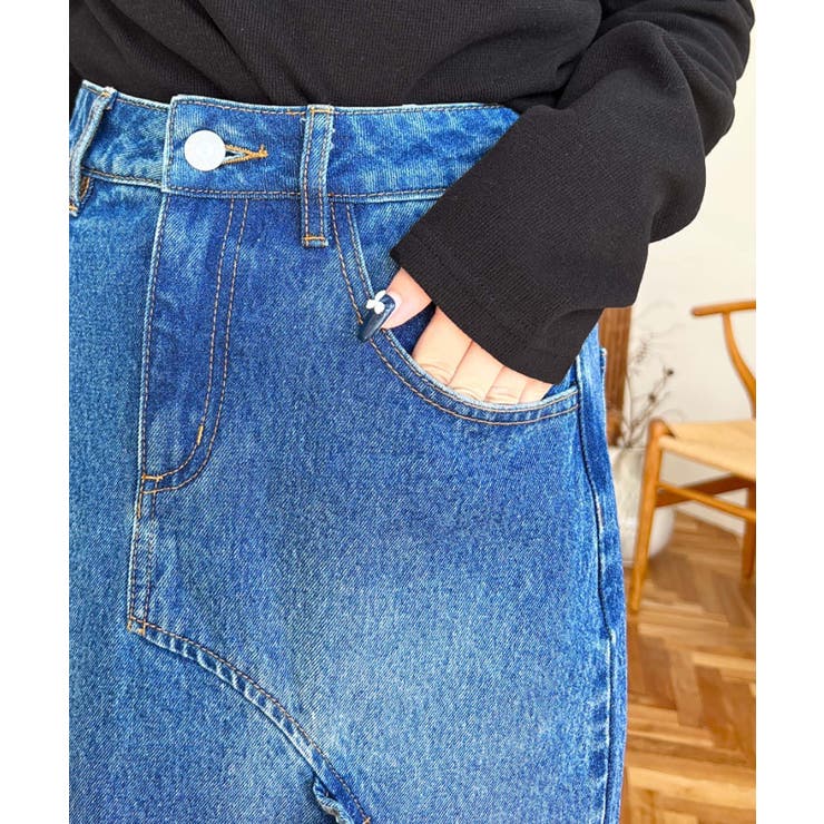 アシメフリルロングデニムスカート | moment+ | 詳細画像33 