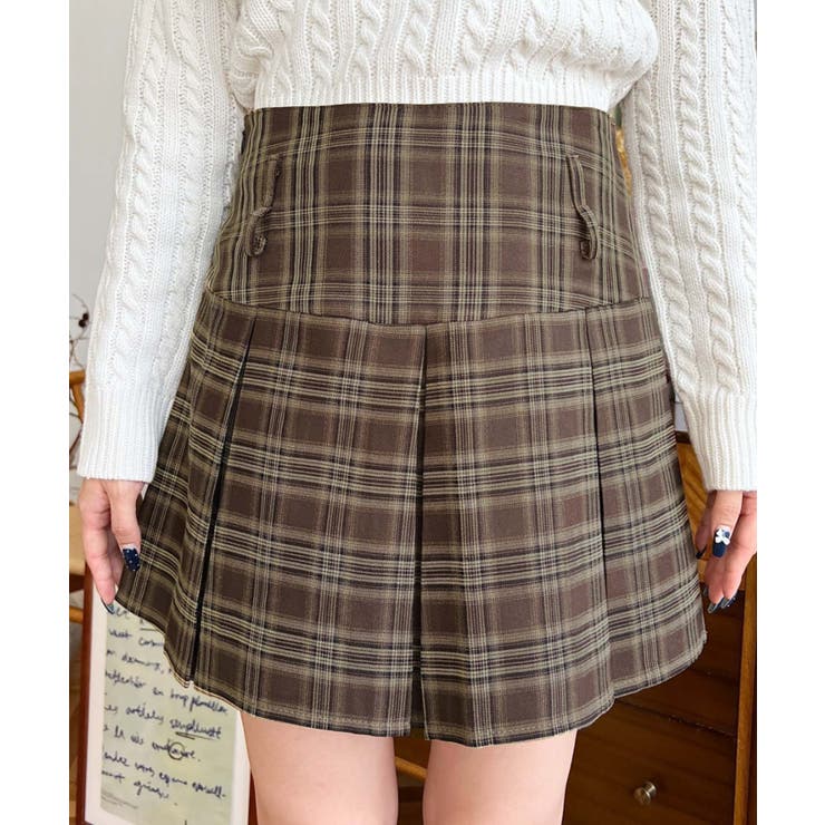 ベルト付きチェックプリーツミニスカート | moment+ | 詳細画像18 