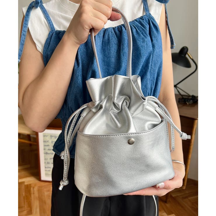 フェイクレザー巾着バッグ | moment+ | 詳細画像15 