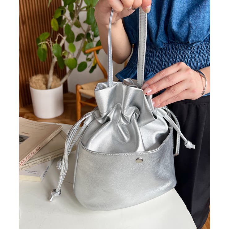 フェイクレザー巾着バッグ | moment+ | 詳細画像16 