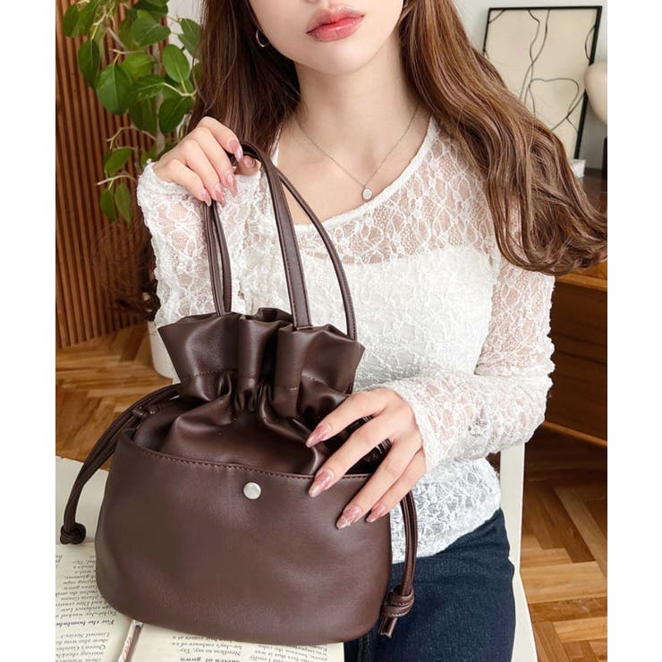 フェイクレザー巾着バッグ | moment+ | 詳細画像25 