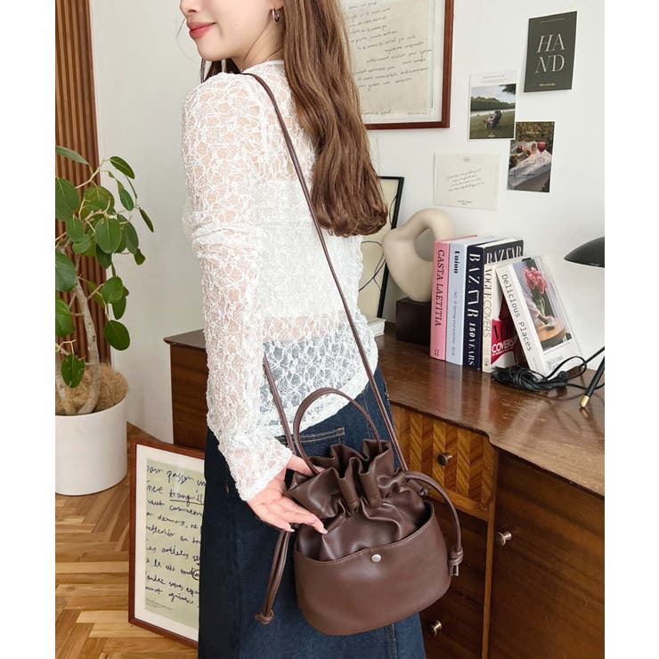 フェイクレザー巾着バッグ | moment+ | 詳細画像26 