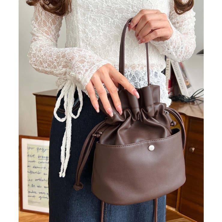 フェイクレザー巾着バッグ | moment+ | 詳細画像27 