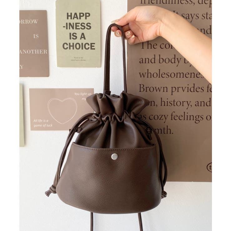 フェイクレザー巾着バッグ | moment+ | 詳細画像28 