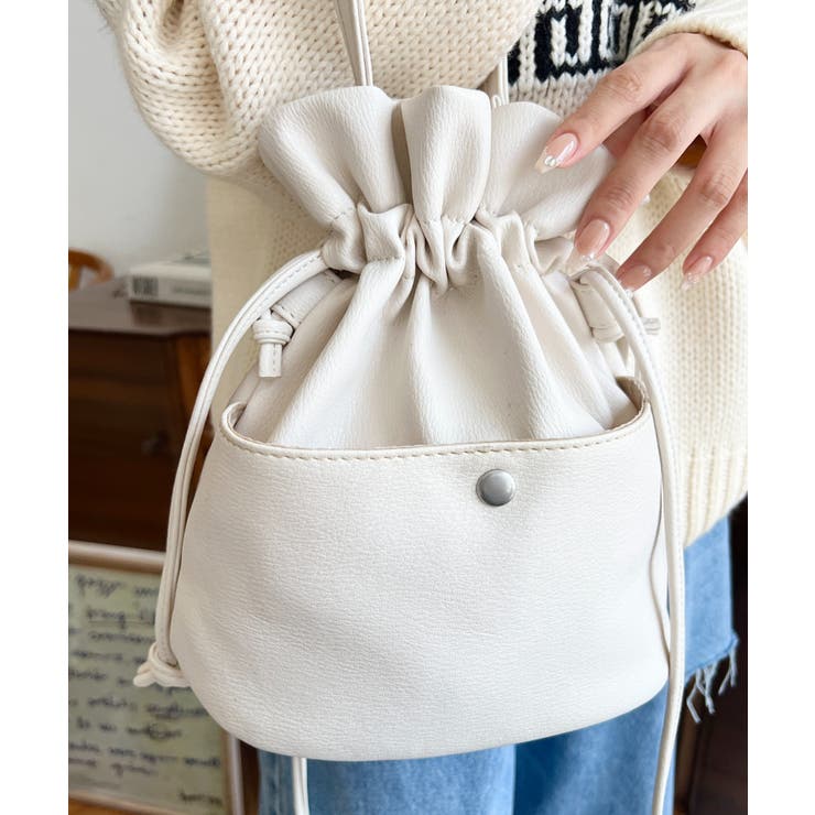 フェイクレザー巾着バッグ | moment+ | 詳細画像9 