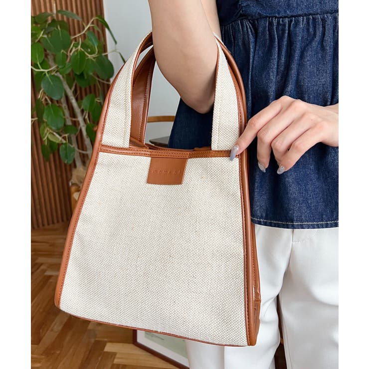 キャンバス ポーチ付き 2WAYスクエアトートバッグ | moment+ | 詳細画像3 