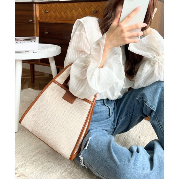 キャンバス ポーチ付き 2WAYスクエアトートバッグ | moment+ | 詳細画像7 