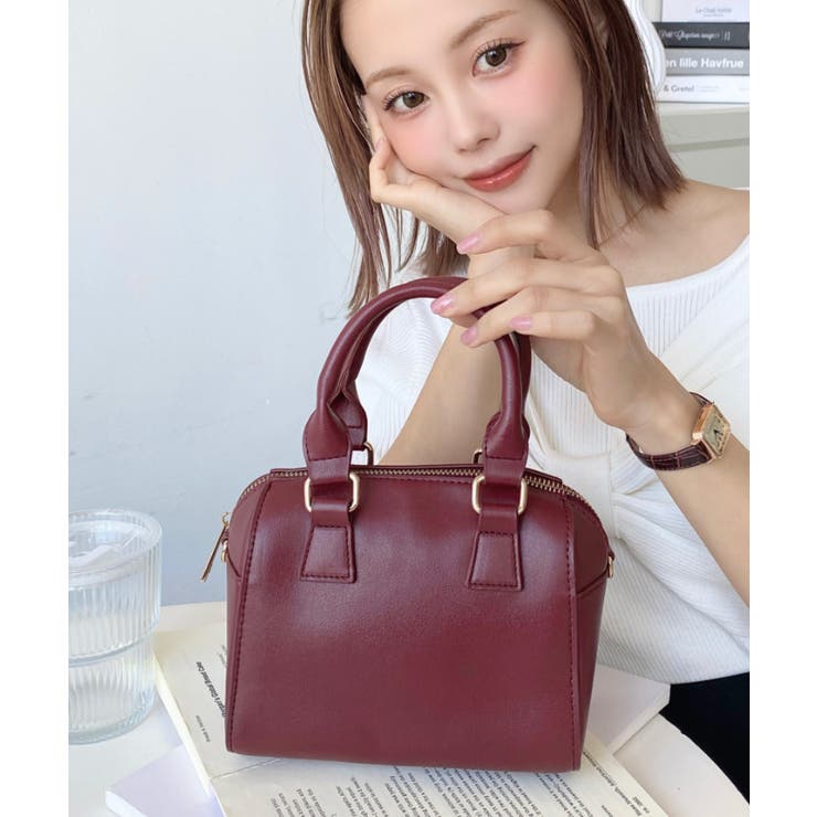 フェイクレザー ミニボストンショルダーバッグ | moment+ | 詳細画像14 