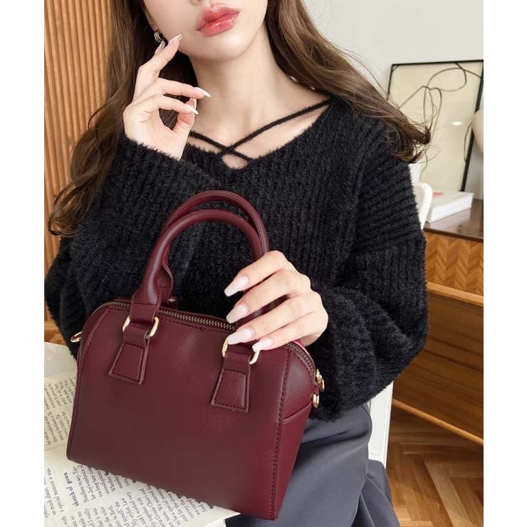 フェイクレザー ミニボストンショルダーバッグ | moment+ | 詳細画像22 