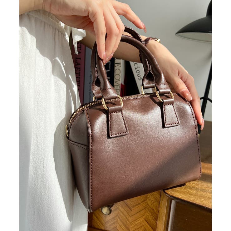 フェイクレザー ミニボストンショルダーバッグ | moment+ | 詳細画像24 