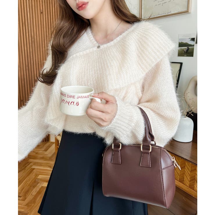 フェイクレザー ミニボストンショルダーバッグ | moment+ | 詳細画像28 