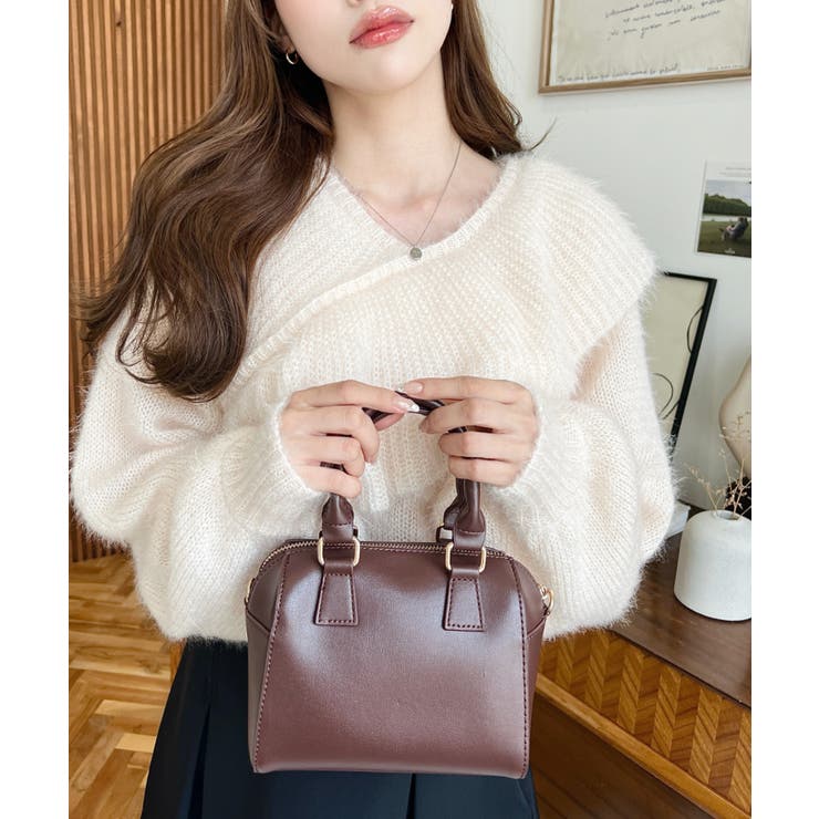 フェイクレザー ミニボストンショルダーバッグ | moment+ | 詳細画像29 