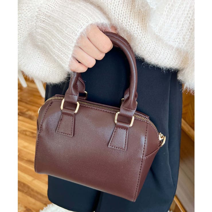 フェイクレザー ミニボストンショルダーバッグ | moment+ | 詳細画像31 