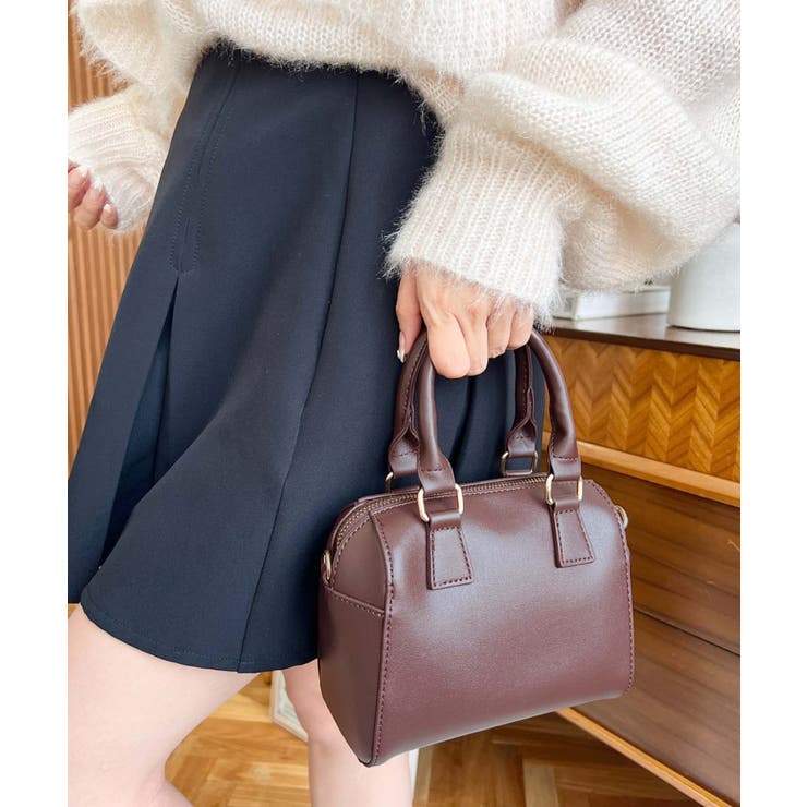 フェイクレザー ミニボストンショルダーバッグ | moment+ | 詳細画像32 