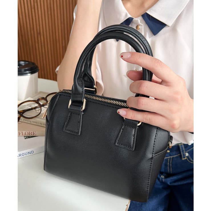 フェイクレザー ミニボストンショルダーバッグ | moment+ | 詳細画像33 