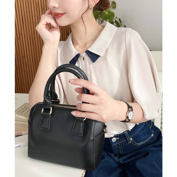 フェイクレザー ミニボストンショルダーバッグ | moment+ | 詳細画像35 