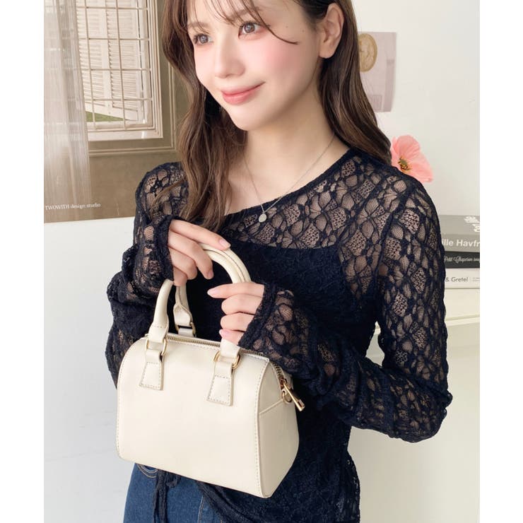 フェイクレザー ミニボストンショルダーバッグ | moment+ | 詳細画像5 