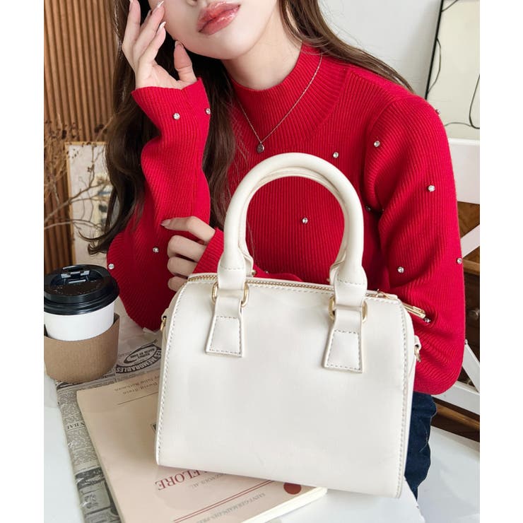 フェイクレザー ミニボストンショルダーバッグ | moment+ | 詳細画像6 