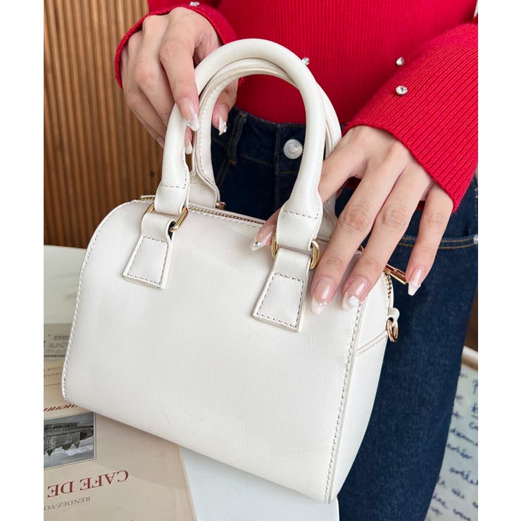 フェイクレザー ミニボストンショルダーバッグ | moment+ | 詳細画像8 