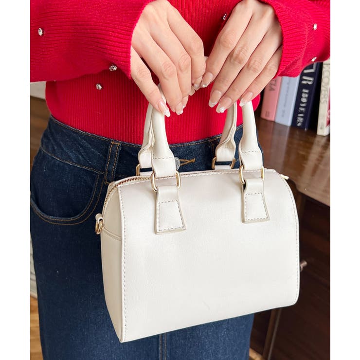 フェイクレザー ミニボストンショルダーバッグ | moment+ | 詳細画像9 