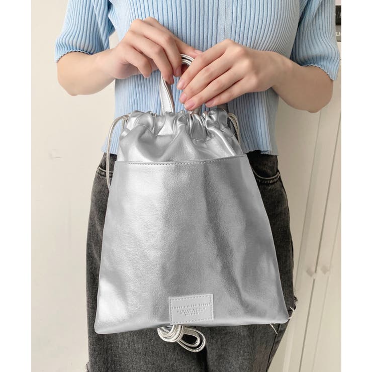 フェイクレザー2WAY巾着ショルダーバッグ | moment+ | 詳細画像20 