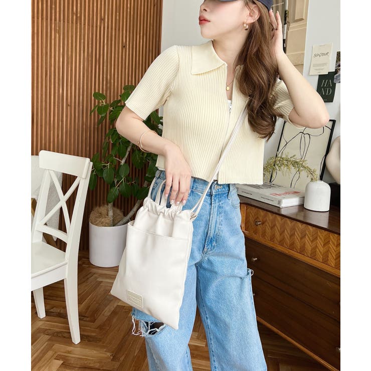 フェイクレザー2WAY巾着ショルダーバッグ | moment+ | 詳細画像24 