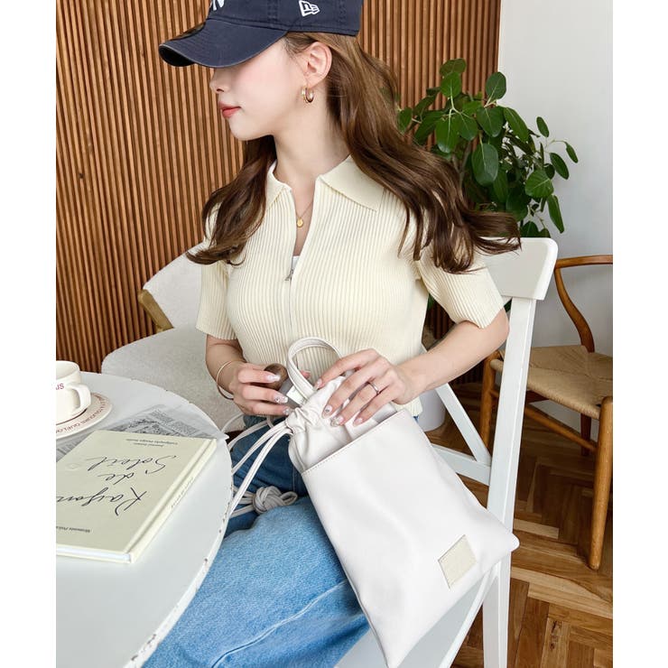 フェイクレザー2WAY巾着ショルダーバッグ | moment+ | 詳細画像28 