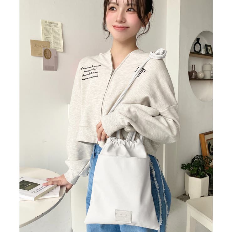 フェイクレザー2WAY巾着ショルダーバッグ | moment+ | 詳細画像30 