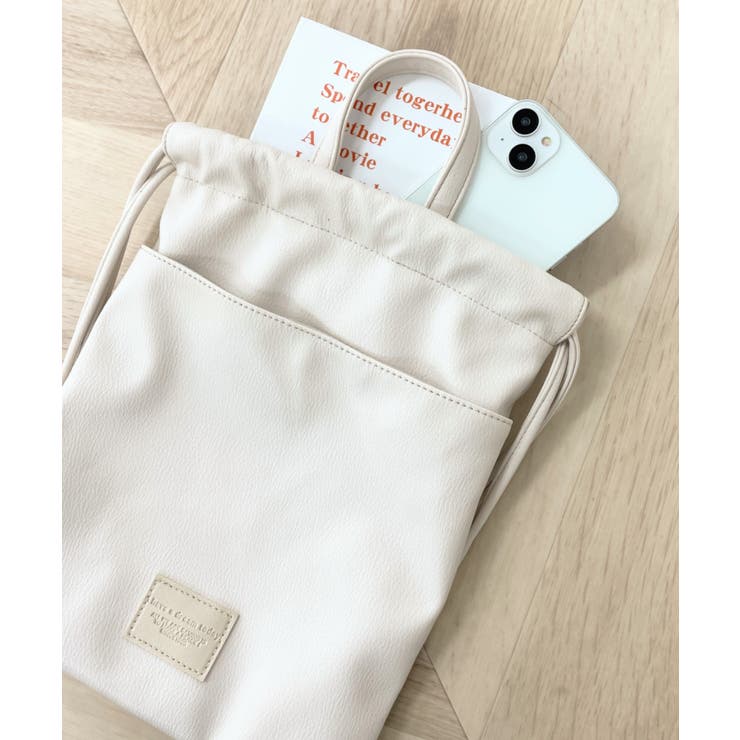 フェイクレザー2WAY巾着ショルダーバッグ | moment+ | 詳細画像34 