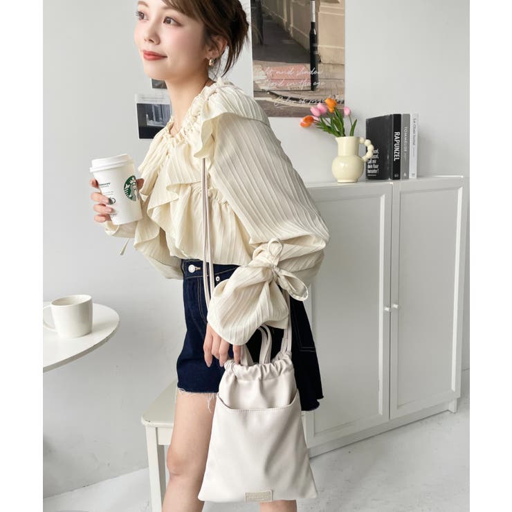 フェイクレザー2WAY巾着ショルダーバッグ | moment+ | 詳細画像37 