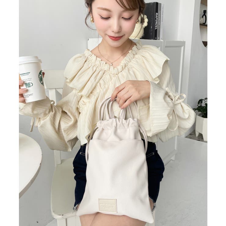 フェイクレザー2WAY巾着ショルダーバッグ | moment+ | 詳細画像38 