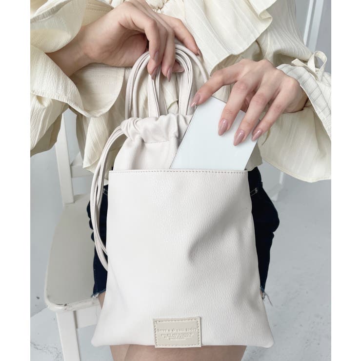 フェイクレザー2WAY巾着ショルダーバッグ | moment+ | 詳細画像39 