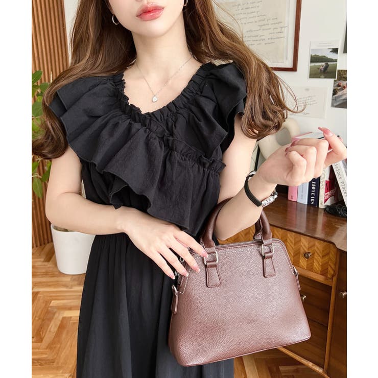 ショルダーステッチボストンハンドバッグ | moment+ | 詳細画像10 