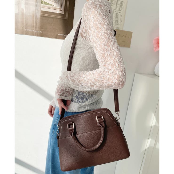 ショルダーステッチボストンハンドバッグ | moment+ | 詳細画像13 