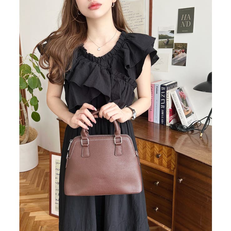 ショルダーステッチボストンハンドバッグ | moment+ | 詳細画像14 