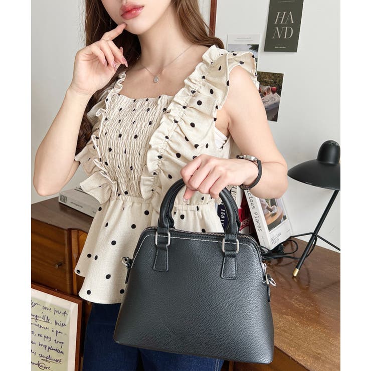 ショルダーステッチボストンハンドバッグ | moment+ | 詳細画像22 