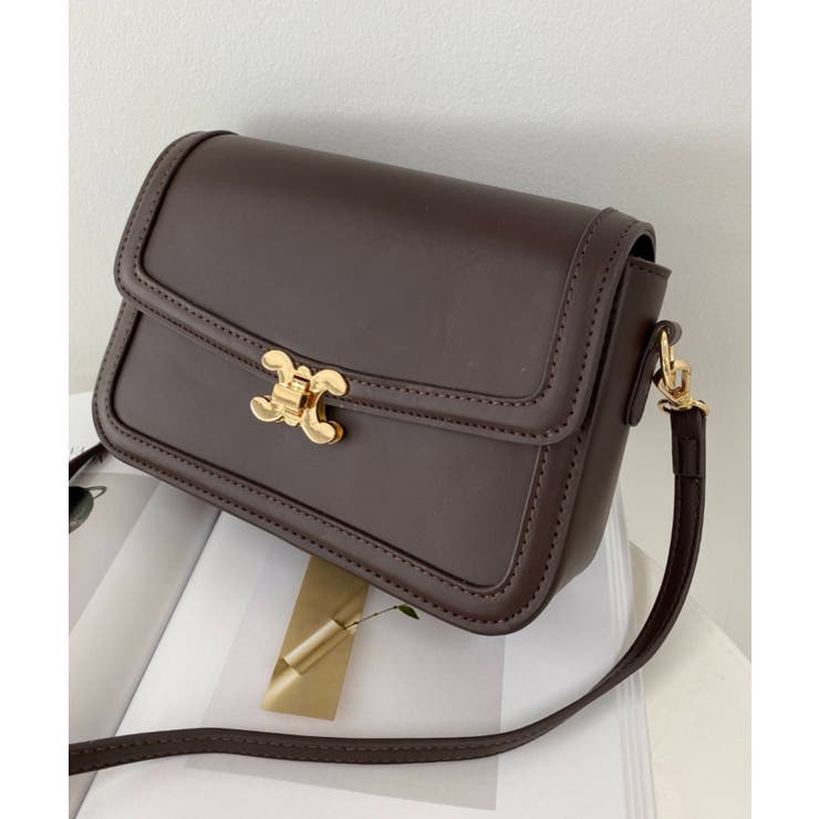 フェイクレザー＆モノグラム/キャンバスショルダーバッグ[品番