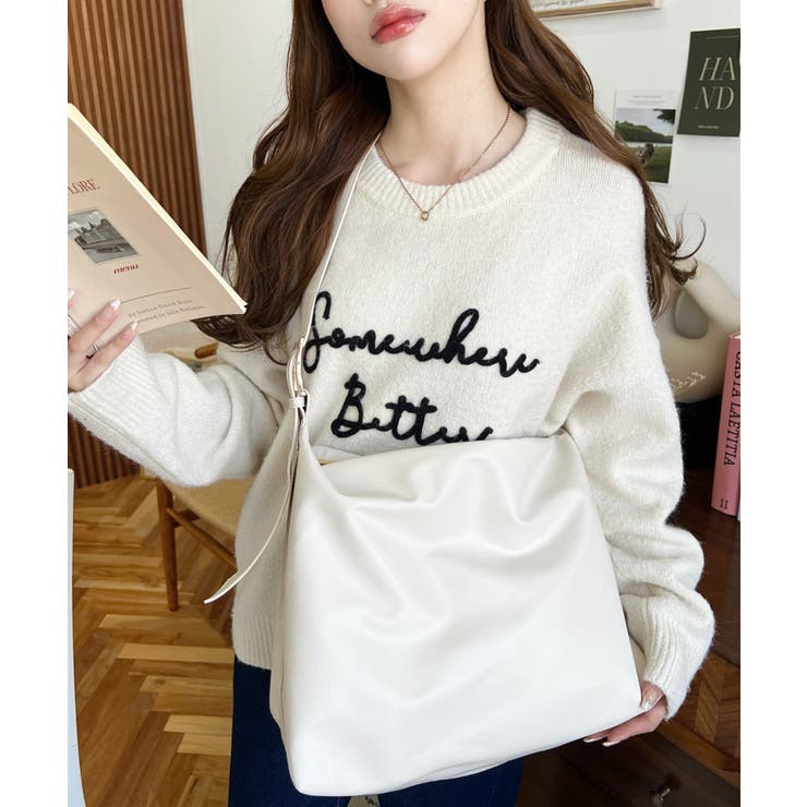 ワイドベルトフェイクレザーショルダーバッグ | moment+ | 詳細画像10 