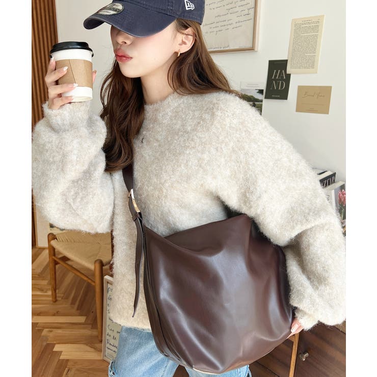 ワイドベルトフェイクレザーショルダーバッグ | moment+ | 詳細画像15 