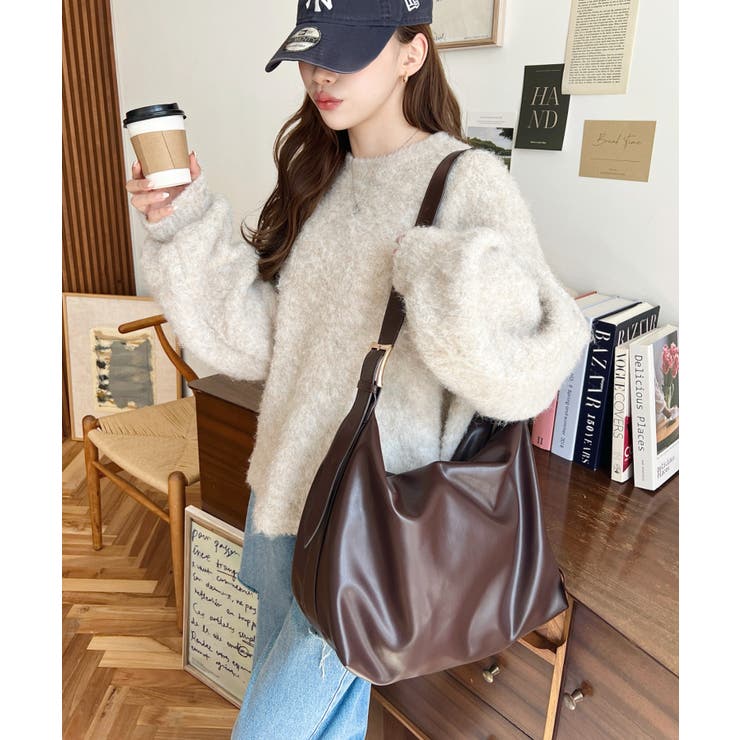 ワイドベルトフェイクレザーショルダーバッグ | moment+ | 詳細画像16 