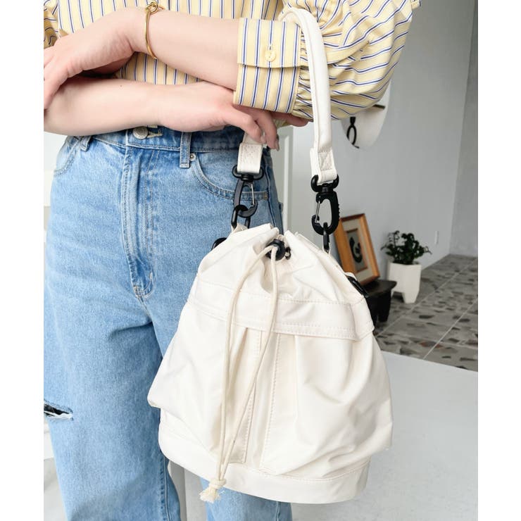 マルチポケット巾着ミリタリーバッグ | moment+ | 詳細画像1 